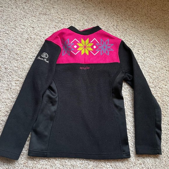 EUC youth Large black Spyder core sweater jacket with beaver Creek Resort logo - Picture 5 of 6